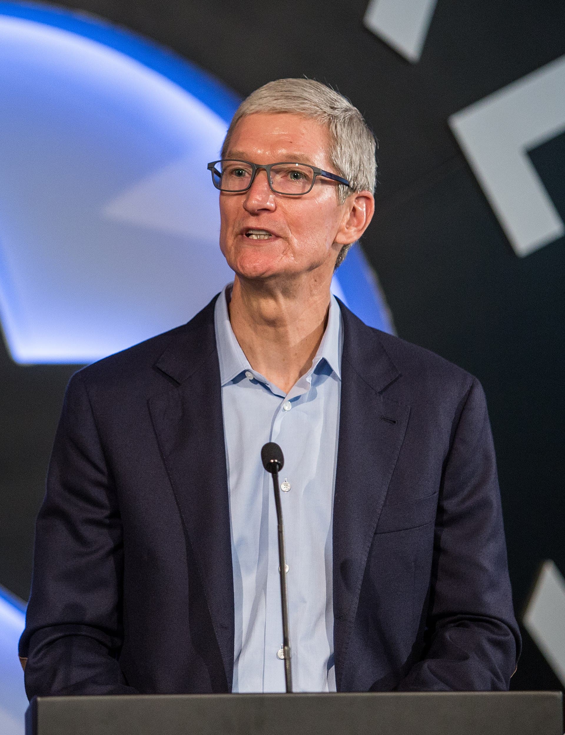 Tim Cook, Apple CEO, at an event with Austin community leaders