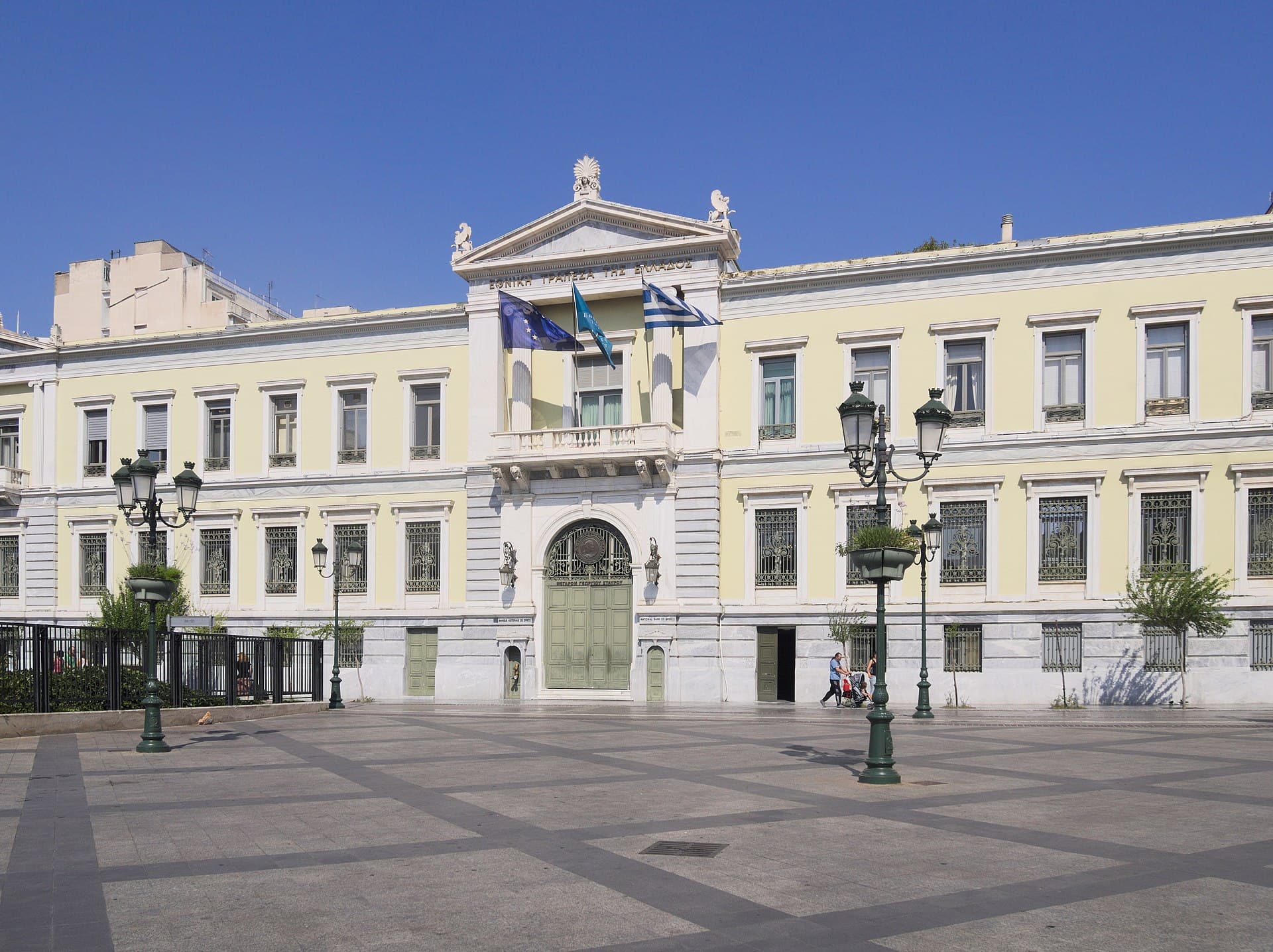 National Bank of Greece headquarters in Athens, view from Kotzia square
